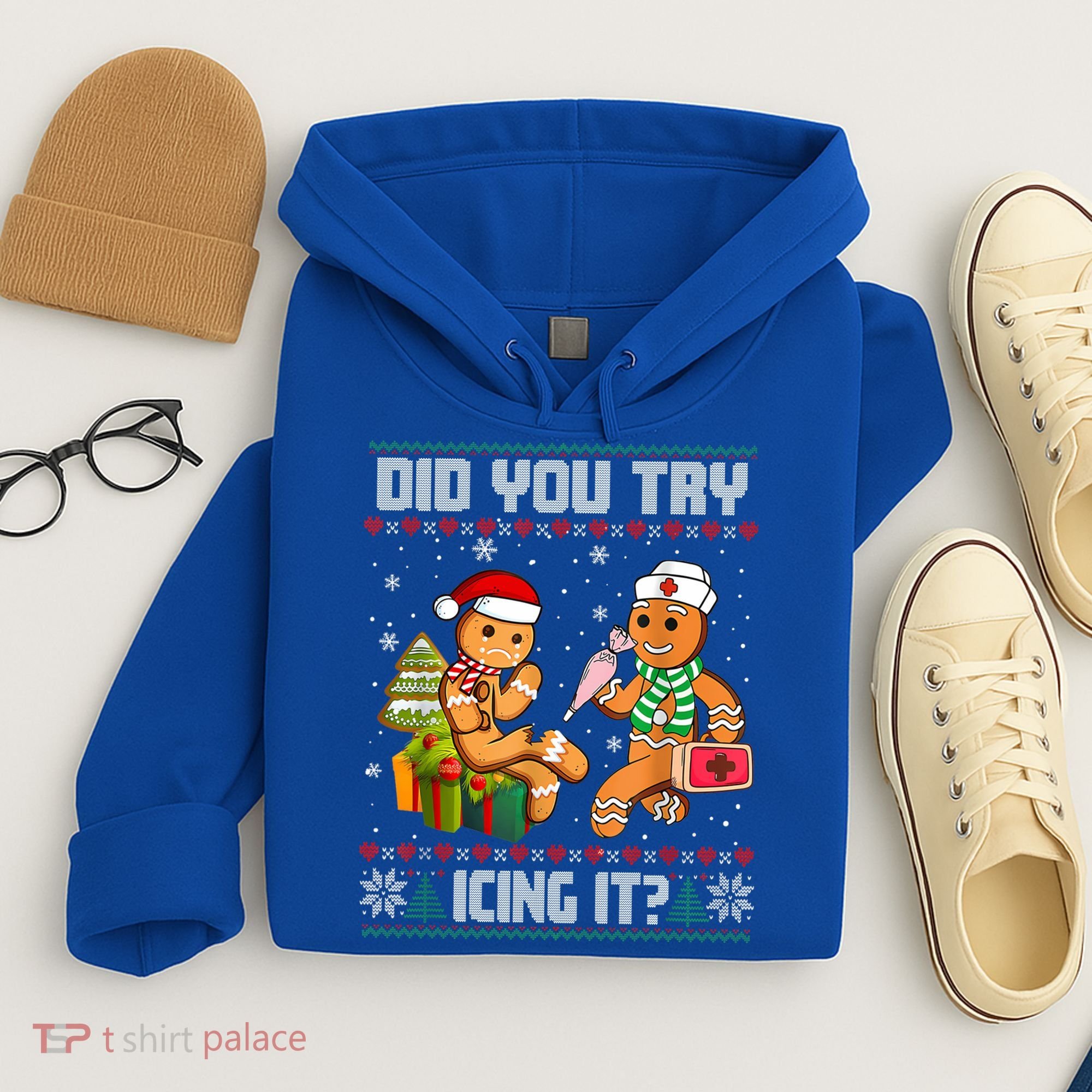 Did You Try Icing It Funny Gingerbread Christmas Holiday Hoodie