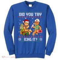 Did You Try Icing It Funny Gingerbread Christmas Holiday Sweatshirt thumb 0
