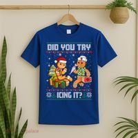 Did You Try Icing It Funny Gingerbread Christmas Holiday T-Shirt thumb 2