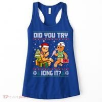 Did You Try Icing It Funny Gingerbread Christmas Holiday Women's Tank Top thumb 0