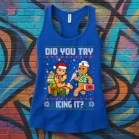 Did You Try Icing It Funny Gingerbread Christmas Holiday Women's Tank Top thumb 3