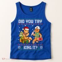 Did You Try Icing It Funny Gingerbread Christmas Holiday Tank Top thumb 2