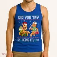 Did You Try Icing It Funny Gingerbread Christmas Holiday Tank Top thumb 3