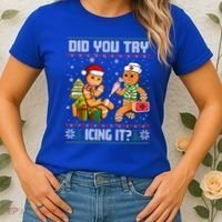 Did You Try Icing It Funny Gingerbread Christmas Holiday Women's T-Shirt thumb 2