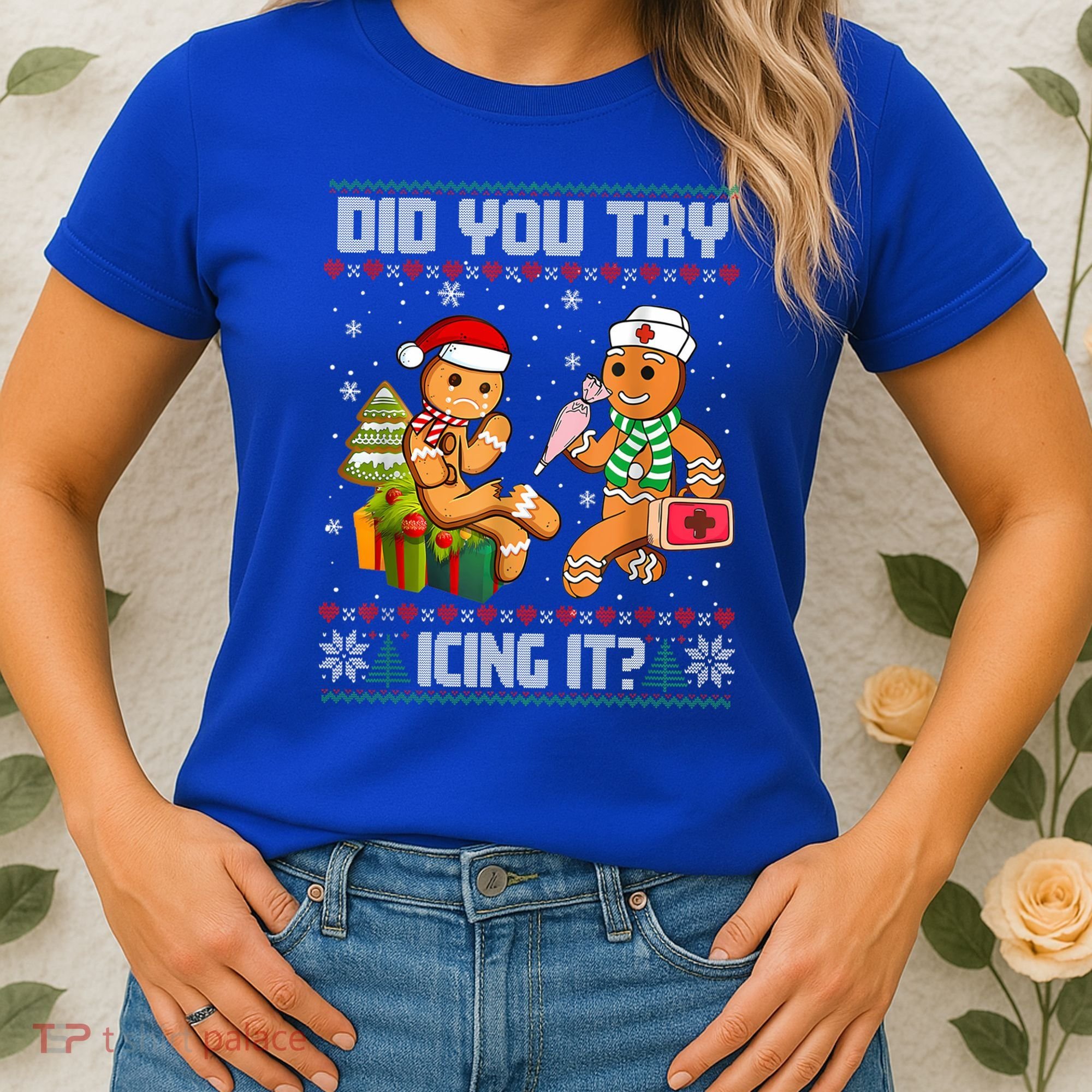 Did You Try Icing It Funny Gingerbread Christmas Holiday Women's T-Shirt