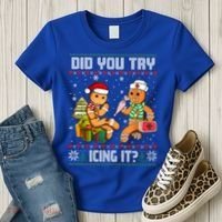 Did You Try Icing It Funny Gingerbread Christmas Holiday Women's T-Shirt thumb 3
