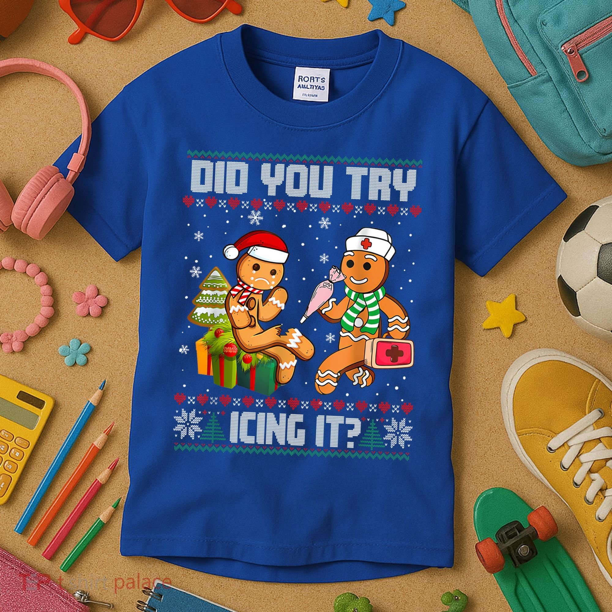Did You Try Icing It Funny Gingerbread Christmas Holiday Kids T-Shirt