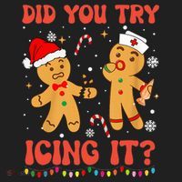 Did You Try Icing It Christmas Nurse Gingerbread  Beanie thumb 2
