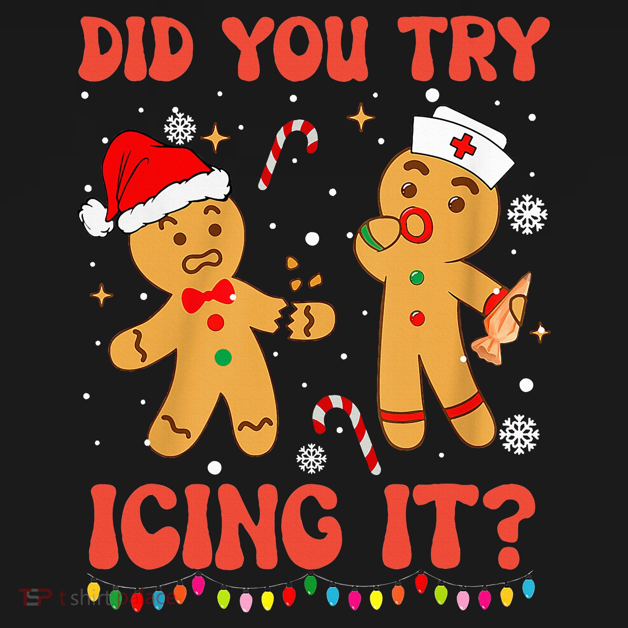 Did You Try Icing It Christmas Nurse Gingerbread  Baby Bodysuit