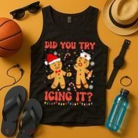 Did You Try Icing It Christmas Nurse Gingerbread  Tank Top thumb 4