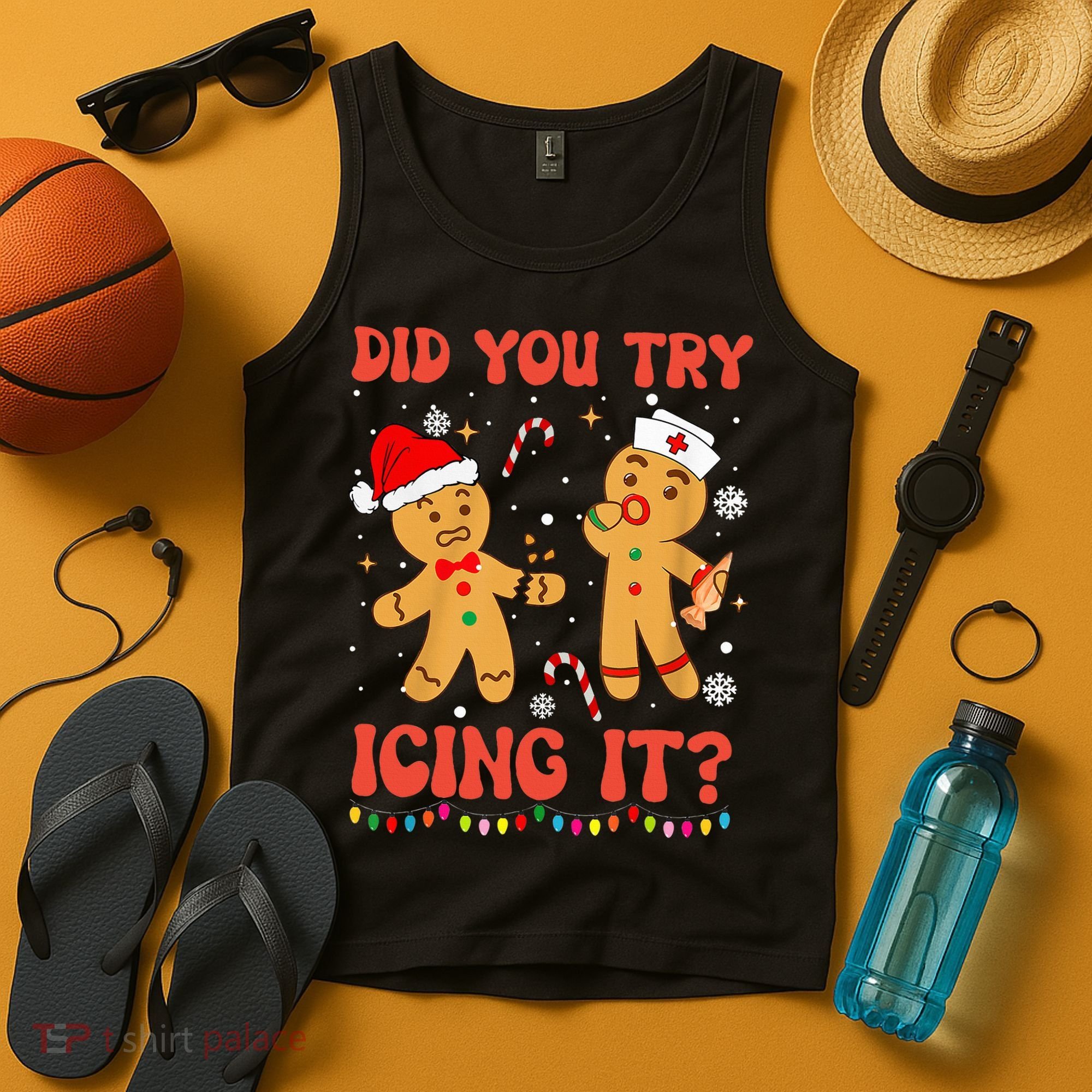 Did You Try Icing It Christmas Nurse Gingerbread  Tank Top