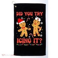 Did You Try Icing It Christmas Nurse Gingerbread  Golf Towel thumb 0
