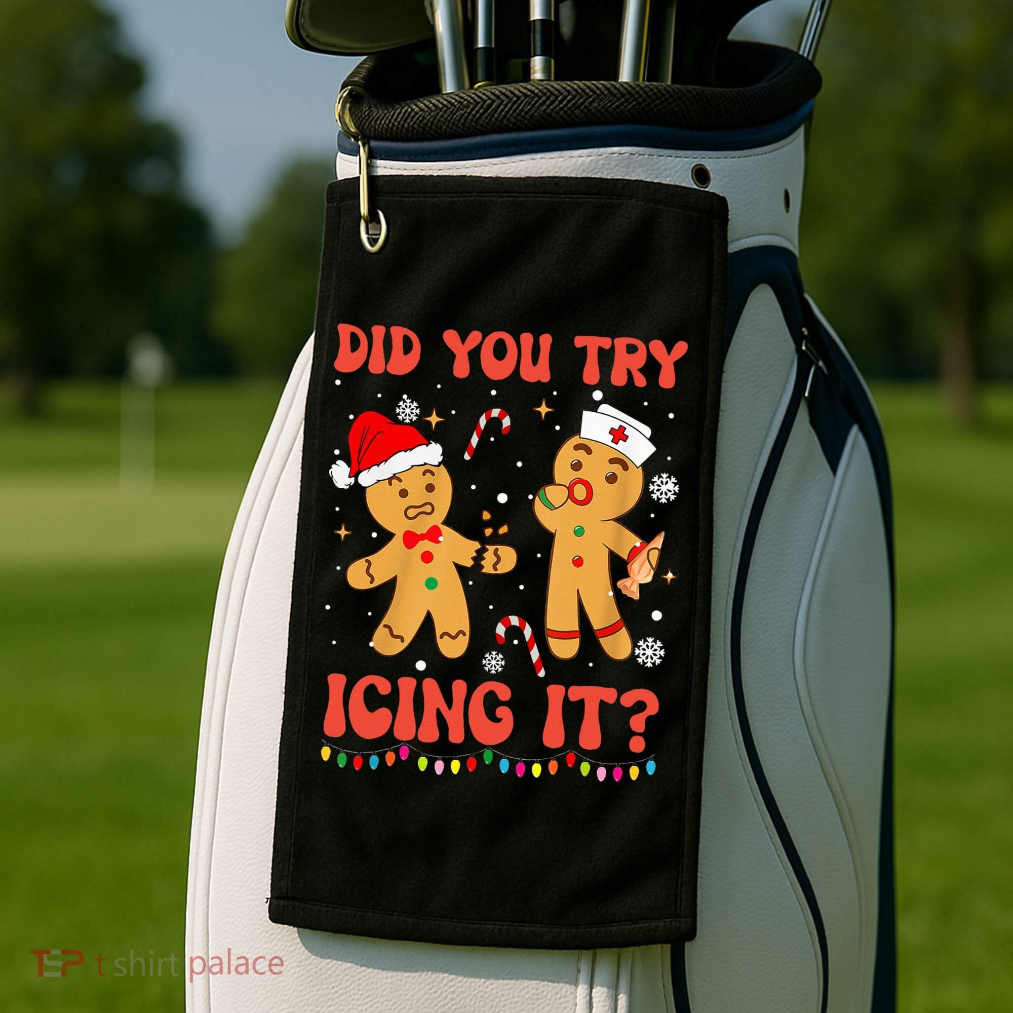 Did You Try Icing It Christmas Nurse Gingerbread  Golf Towel