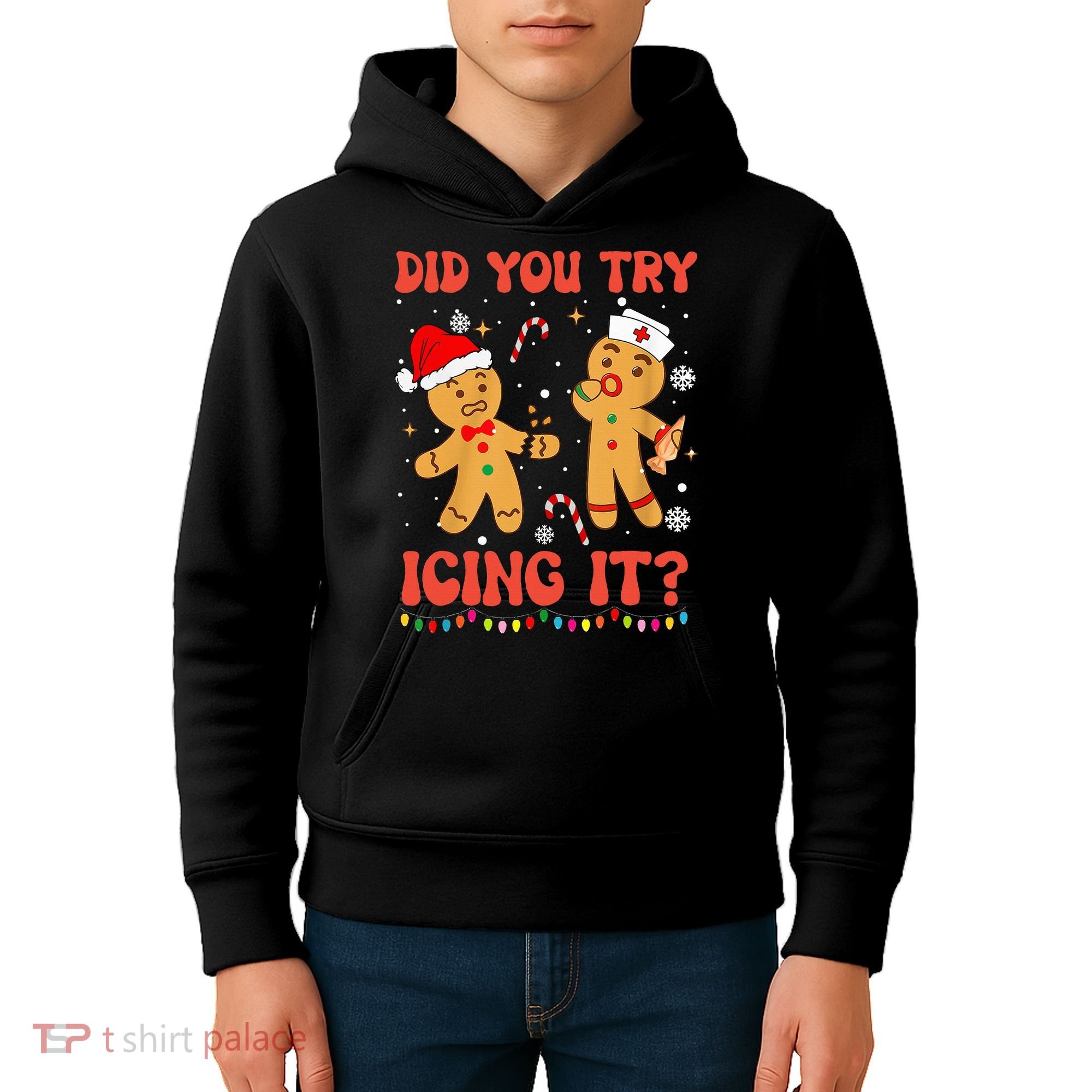 Did You Try Icing It Christmas Nurse Gingerbread  Kids Hoodie