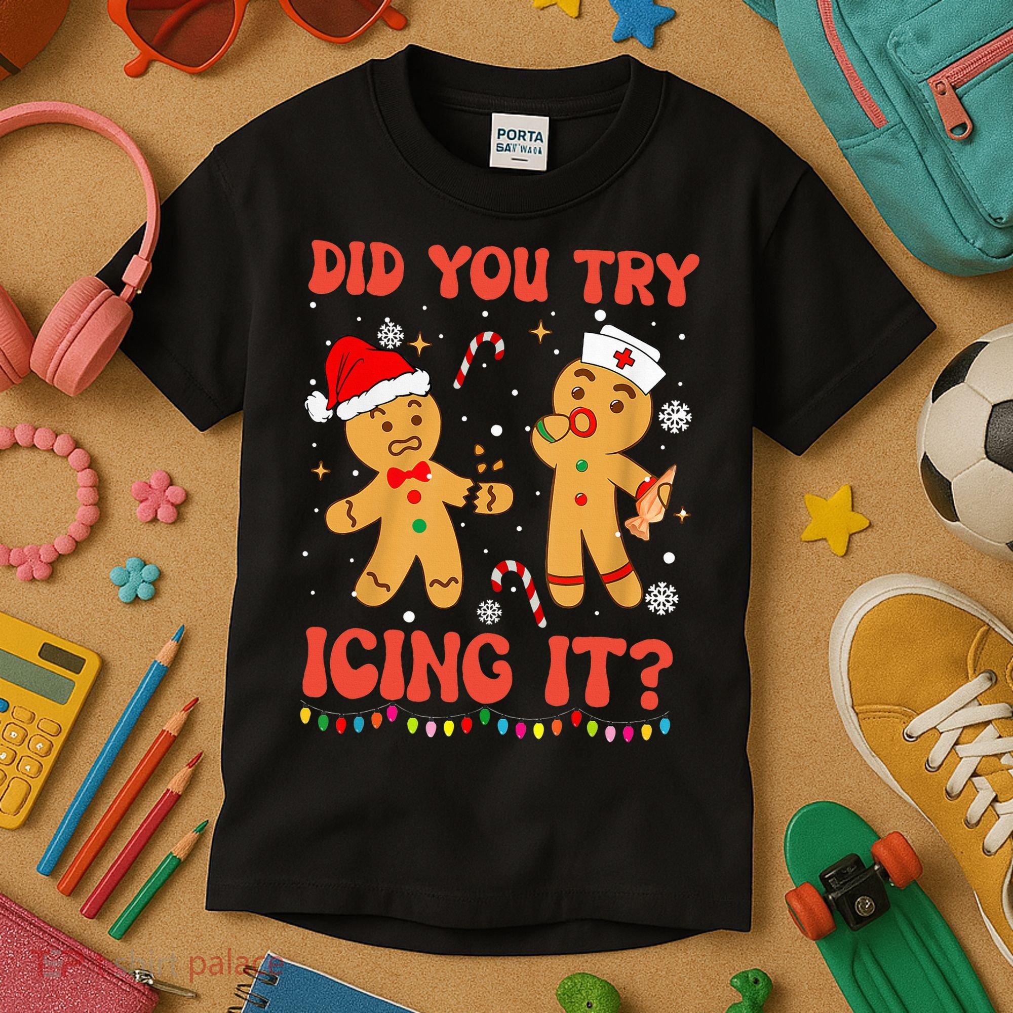 Did You Try Icing It Christmas Nurse Gingerbread  Kids T-Shirt