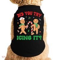 Did You Try Icing It Retro Christmas Gingerbread Nurse Squad Doggie Tank thumb 0
