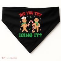 Did You Try Icing It Retro Christmas Gingerbread Nurse Squad USA-Made Doggie Bandana thumb 0