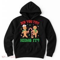 Did You Try Icing It Retro Christmas Gingerbread Nurse Squad Hoodie thumb 0