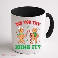 Did You Try Icing It Retro Christmas Gingerbread Nurse Squad Coffee Mug thumb 1
