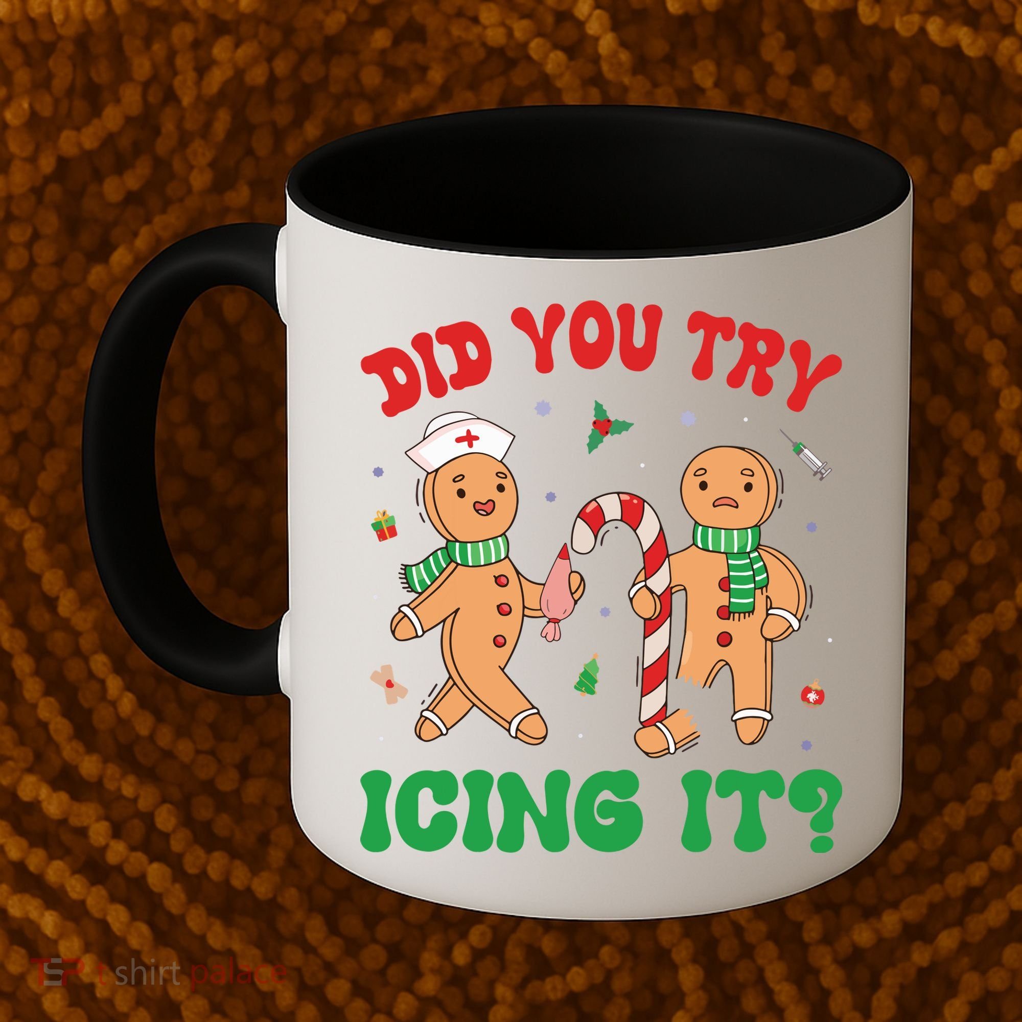 Did You Try Icing It Retro Christmas Gingerbread Nurse Squad Coffee Mug