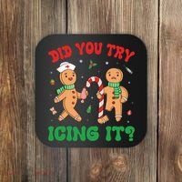 Did You Try Icing It Retro Christmas Gingerbread Nurse Squad Coaster thumb 0