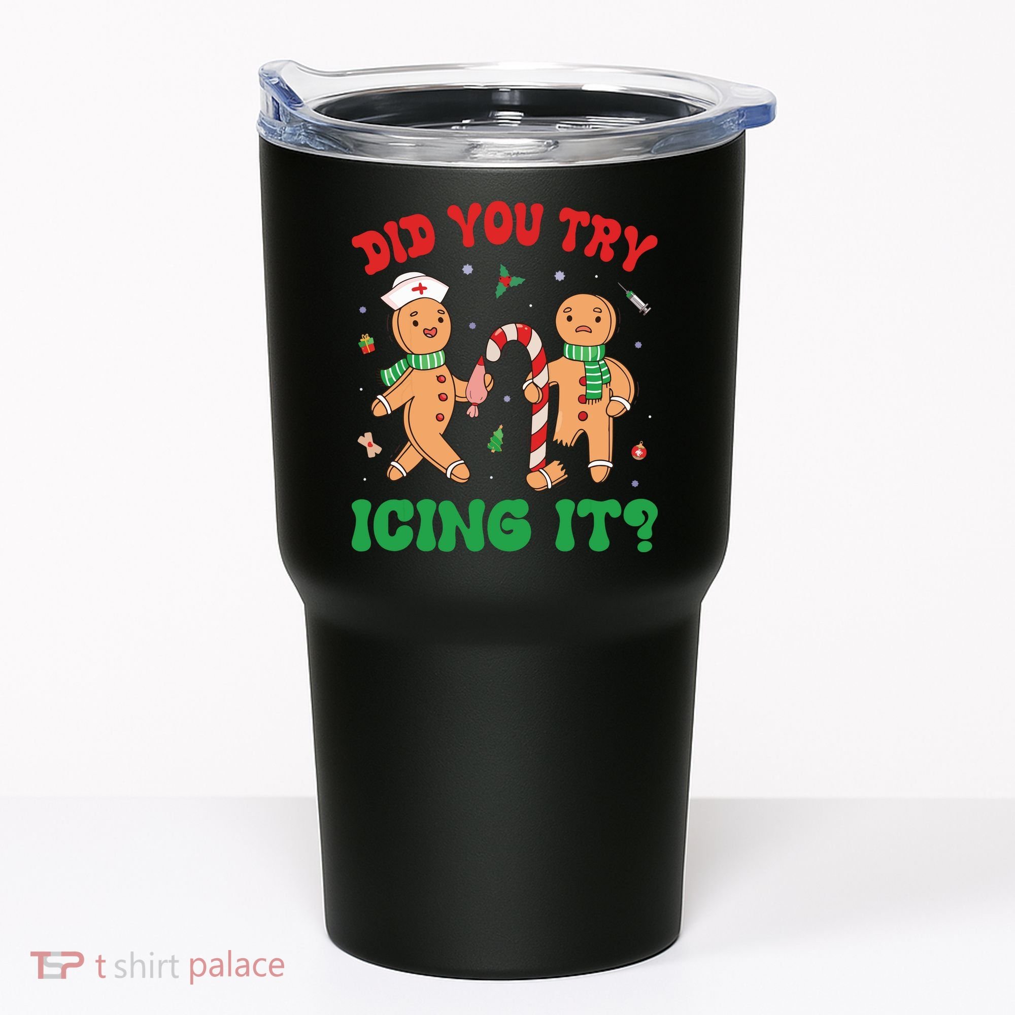 Did You Try Icing It Retro Christmas Gingerbread Nurse Squad Tumbler