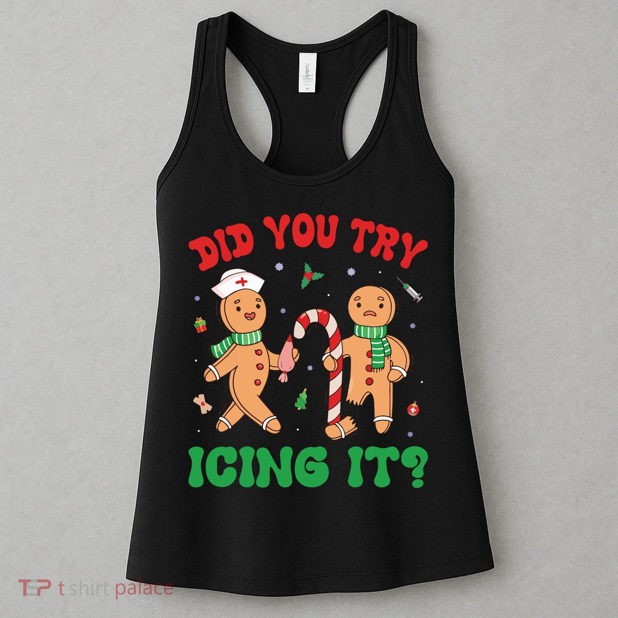 Did You Try Icing It Retro Christmas Gingerbread Nurse Squad Women's Tank Top