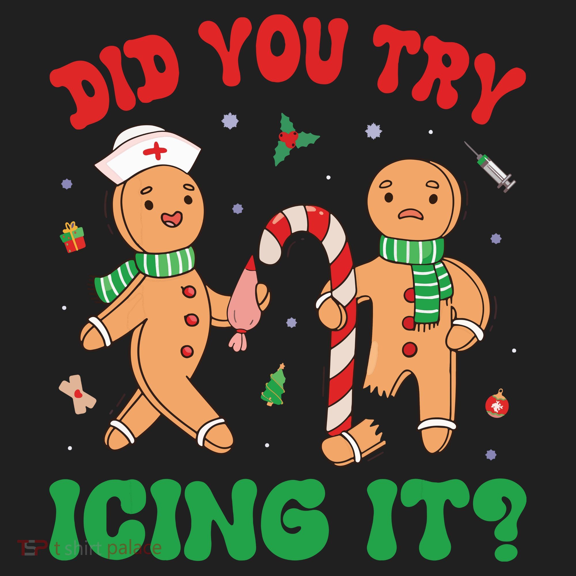 Did You Try Icing It Retro Christmas Gingerbread Nurse Squad Hat