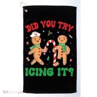 Did You Try Icing It Retro Christmas Gingerbread Nurse Squad Golf Towel thumb 0