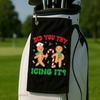 Did You Try Icing It Retro Christmas Gingerbread Nurse Squad Golf Towel thumb 2