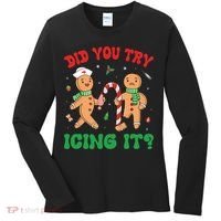 Did You Try Icing It Retro Christmas Gingerbread Nurse Squad Women's Long Sleeve Shirt thumb 0