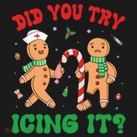 Did You Try Icing It Retro Christmas Gingerbread Nurse Squad Kids Sweatshirt thumb 2
