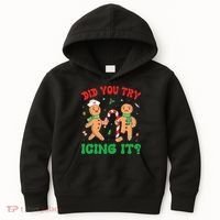 Did You Try Icing It Retro Christmas Gingerbread Nurse Squad Kids Hoodie thumb 0
