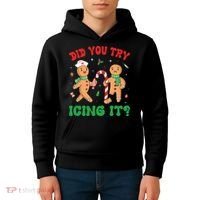 Did You Try Icing It Retro Christmas Gingerbread Nurse Squad Kids Hoodie thumb 4