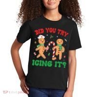 Did You Try Icing It Retro Christmas Gingerbread Nurse Squad Kids T-Shirt thumb 2