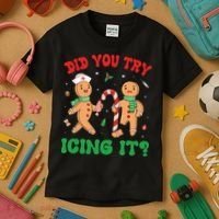 Did You Try Icing It Retro Christmas Gingerbread Nurse Squad Kids T-Shirt thumb 3