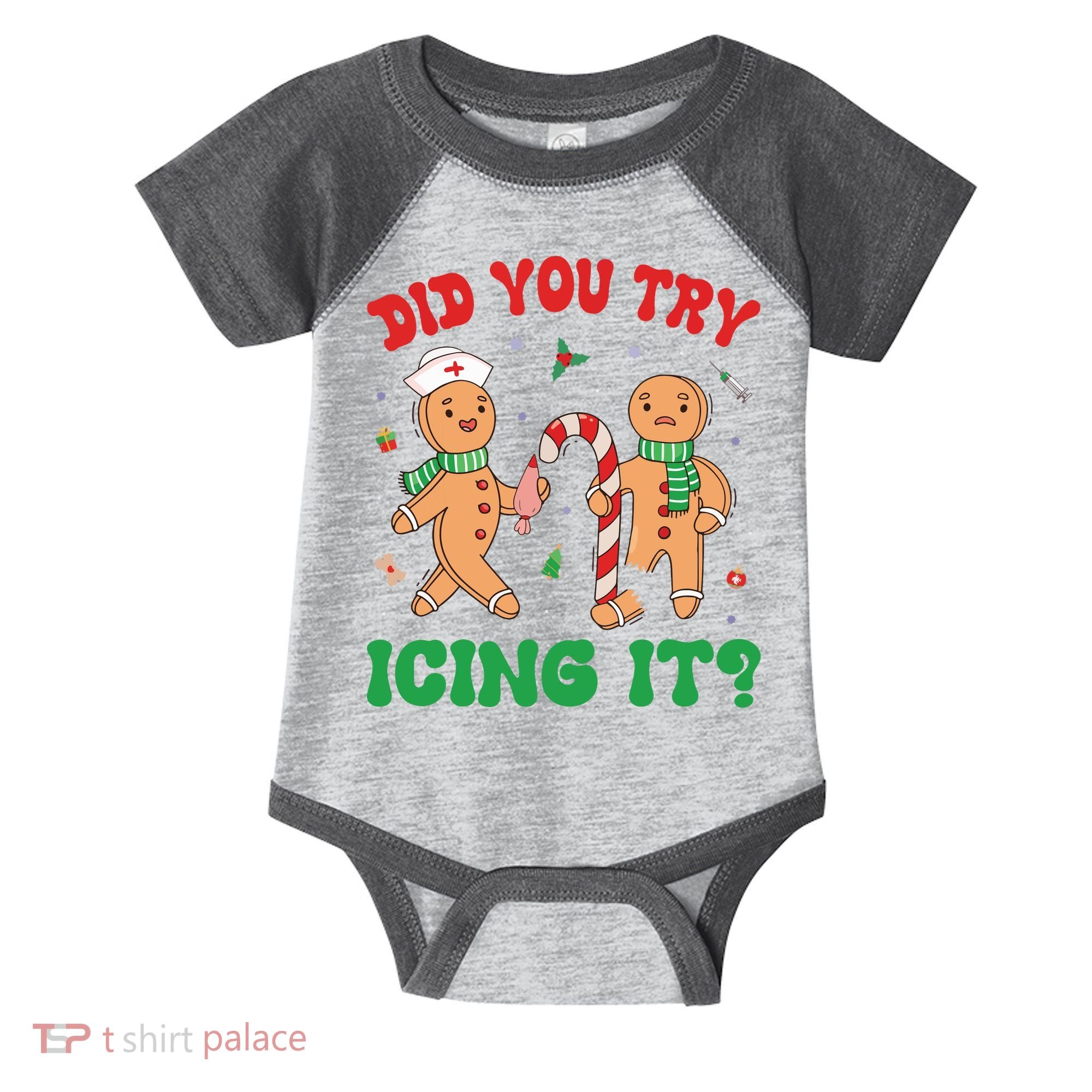 Did You Try Icing It Retro Christmas Gingerbread Nurse Squad Infant Baby Jersey Bodysuit