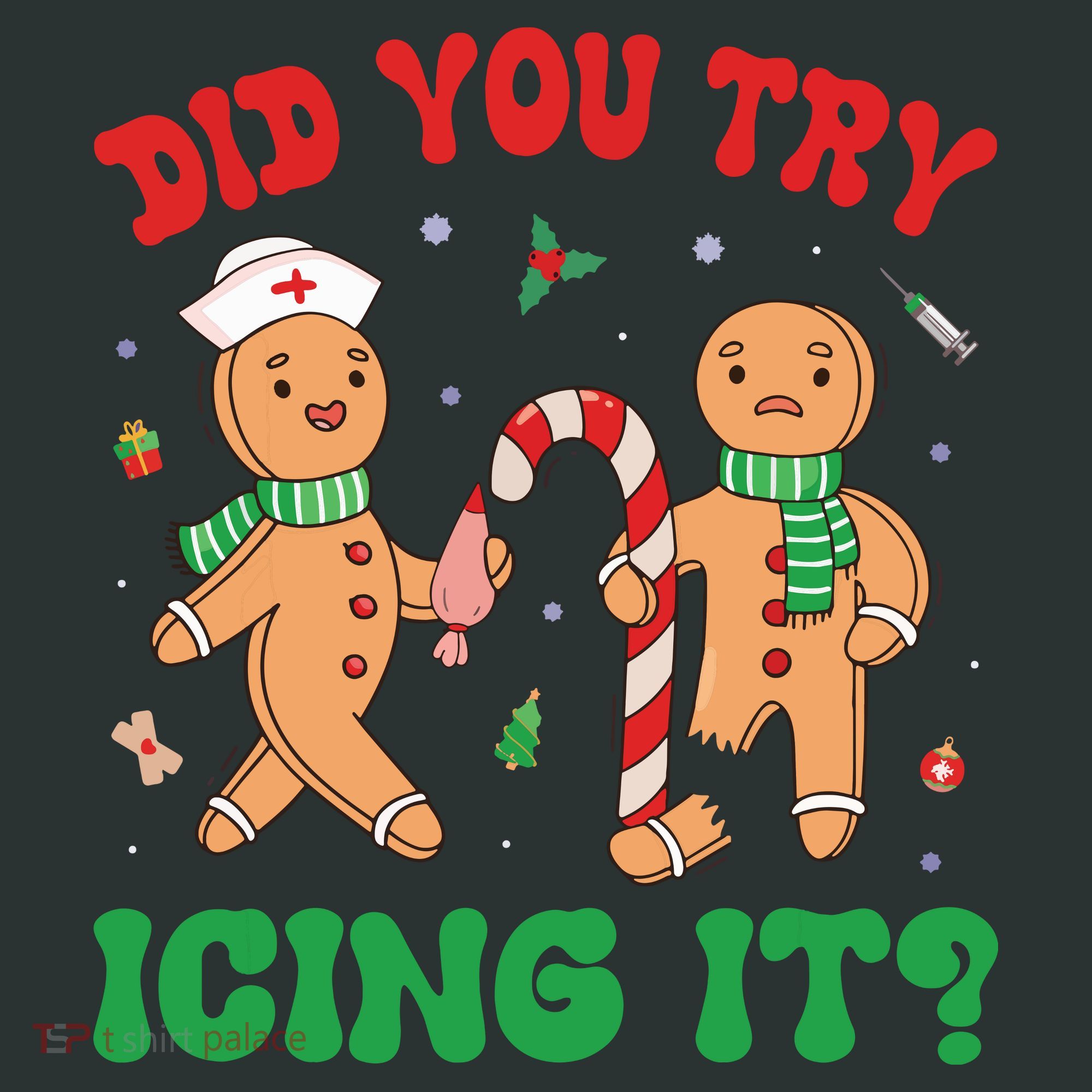 Did You Try Icing It Retro Christmas Gingerbread Nurse Squad Infant Baby Jersey Bodysuit