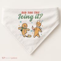 Did You Try Icing It Funny Gingerbread Funny Christmas USA-Made Doggie Bandana thumb 0