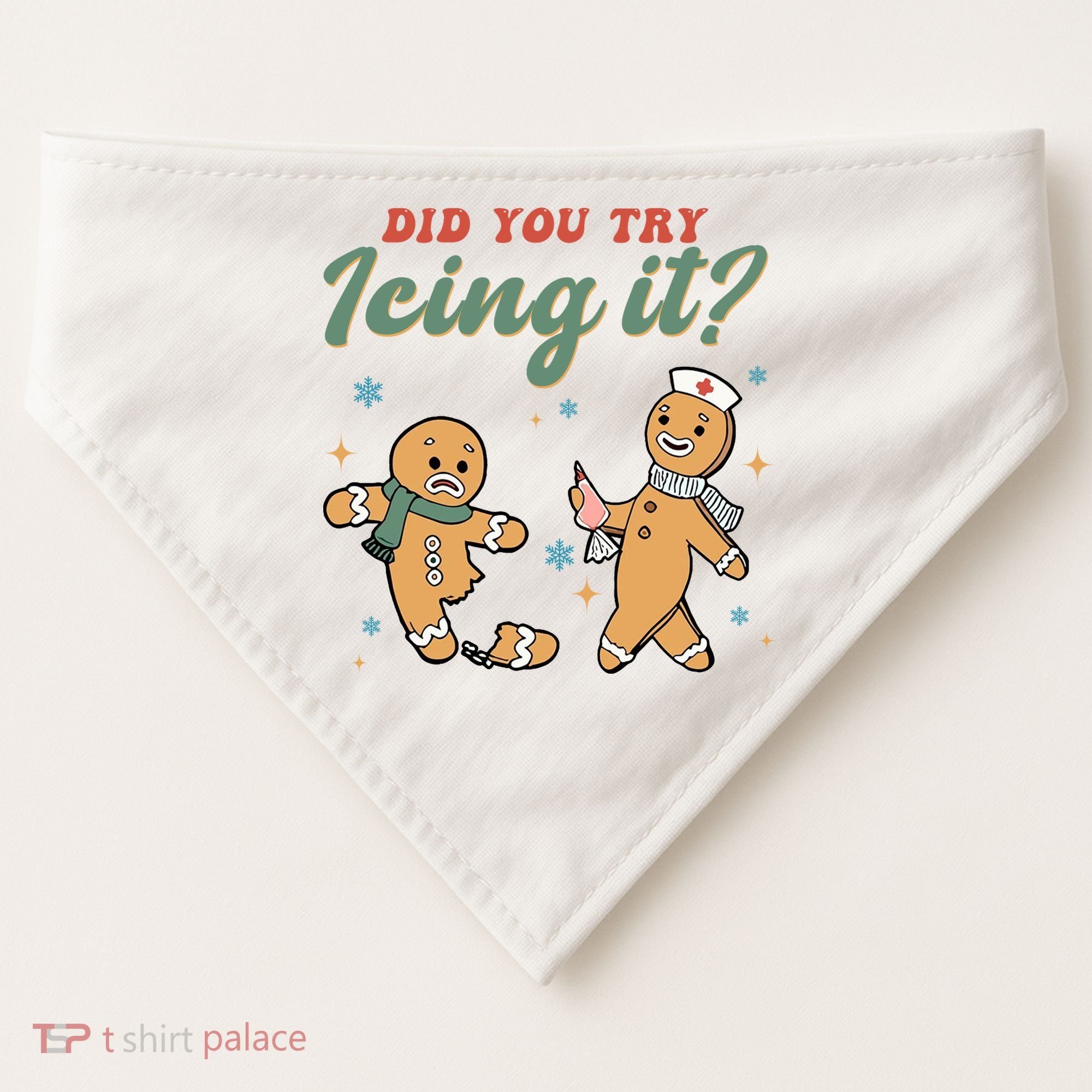 Did You Try Icing It Funny Gingerbread Funny Christmas USA-Made Doggie Bandana