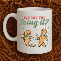 Did You Try Icing It Funny Gingerbread Funny Christmas Coffee Mug thumb 2