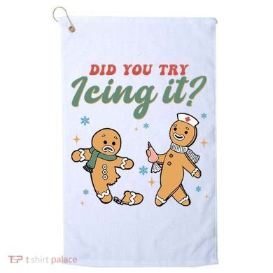 Did You Try Icing It Funny Gingerbread Funny Christmas Golf Towel