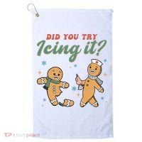 Did You Try Icing It Funny Gingerbread Funny Christmas Golf Towel thumb 0