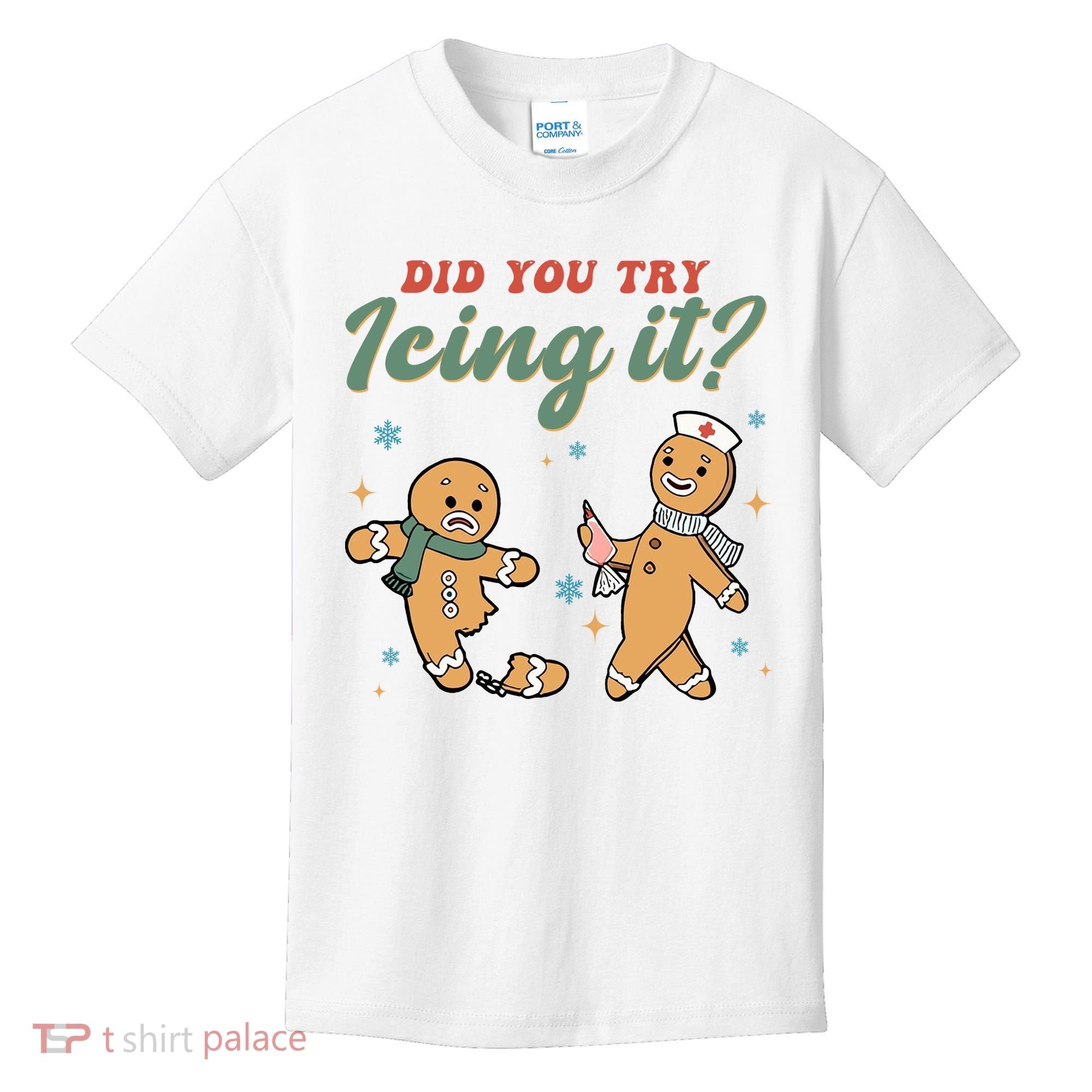 Did You Try Icing It Funny Gingerbread Funny Christmas Kids T-Shirt
