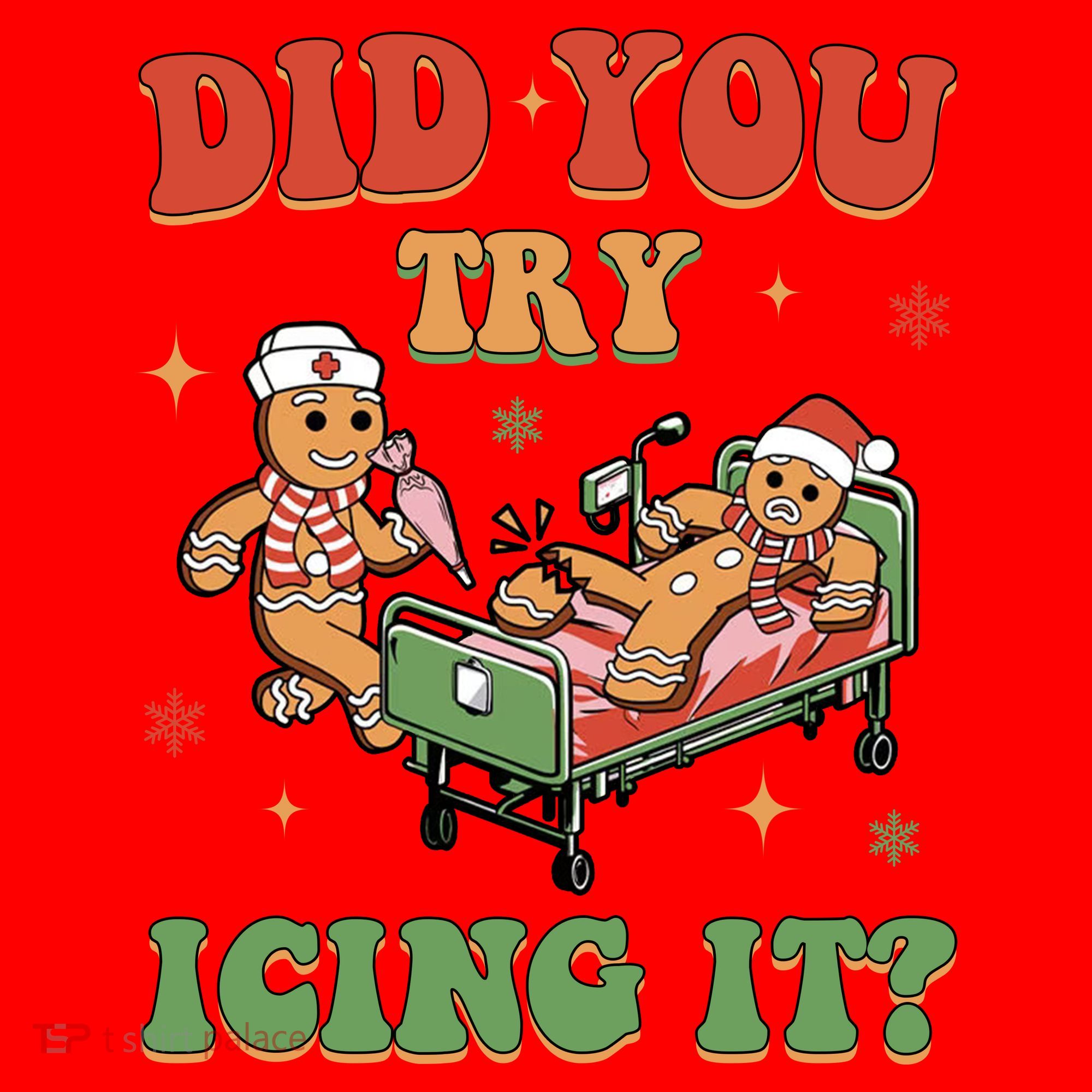 Did You Try Icing It Gingerbread Nurse Funny Christmas Santa Hat