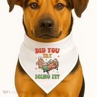 Did You Try Icing It Gingerbread Nurse Funny Christmas USA-Made Doggie Bandana thumb 1