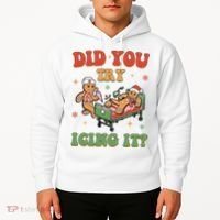 Did You Try Icing It Gingerbread Nurse Funny Christmas Hoodie thumb 2