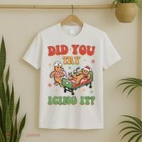 Did You Try Icing It Gingerbread Nurse Funny Christmas T-Shirt thumb 2