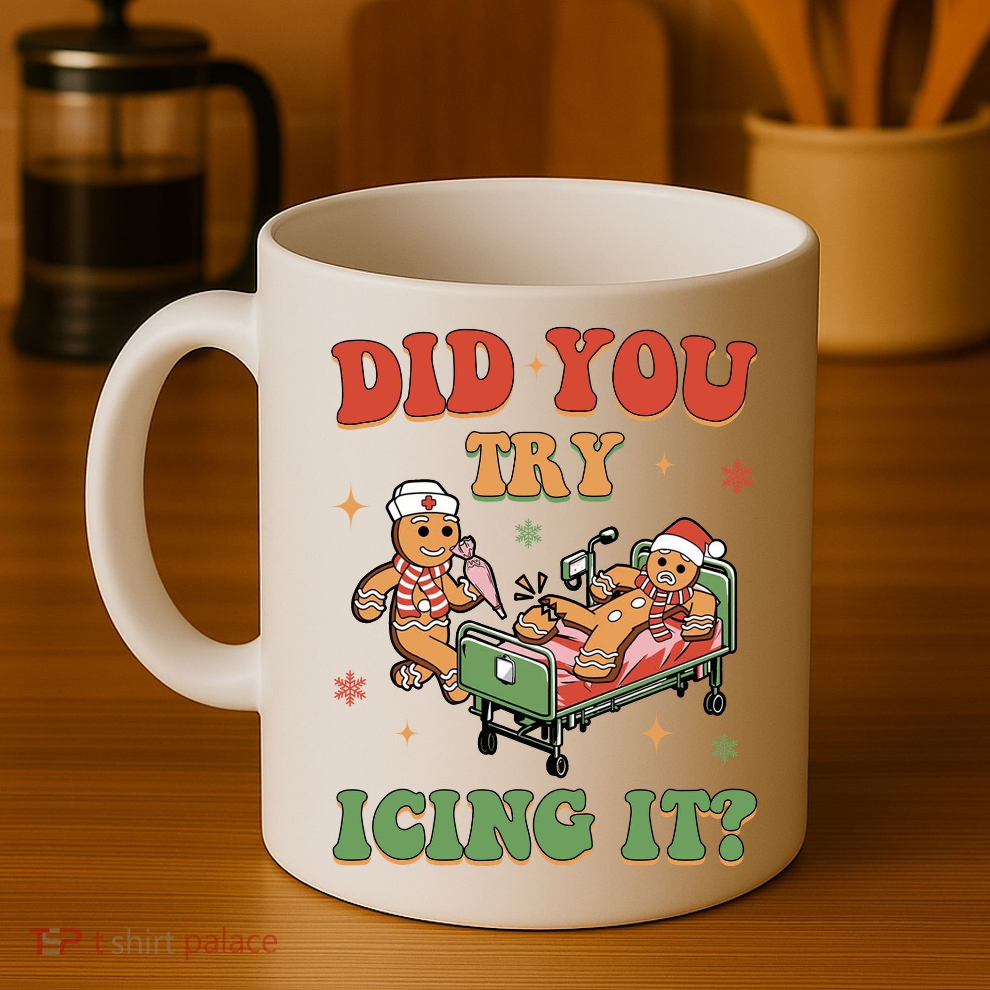 Did You Try Icing It Gingerbread Nurse Funny Christmas Coffee Mug