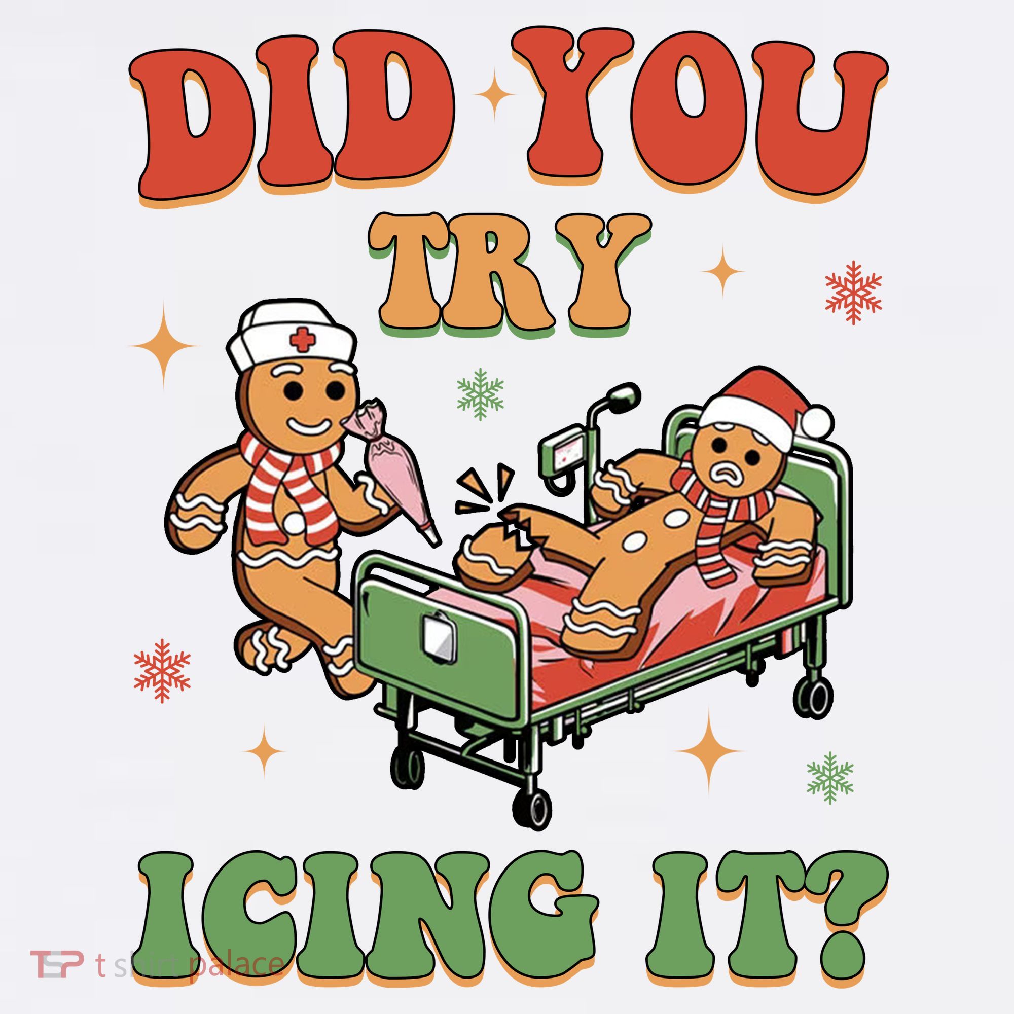 Did You Try Icing It Gingerbread Nurse Funny Christmas Women's Hoodie